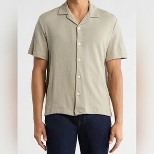 Denim & Flower Men's Casual Tan Button Down Shirt